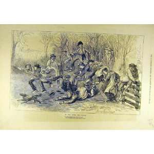   1878 Foot Hounds Hunt Furniss Sketch People Old Print