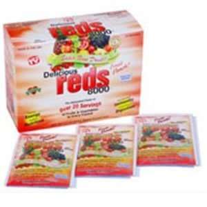Greens World Delicious Reds 8000 Fruit Punch Flavor Packets   24 Ea 