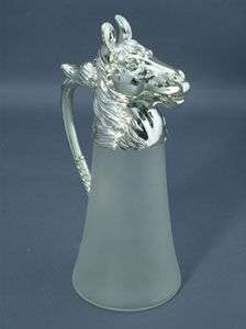 silver/glass horse head decanter/claret/wine jug,newbox  