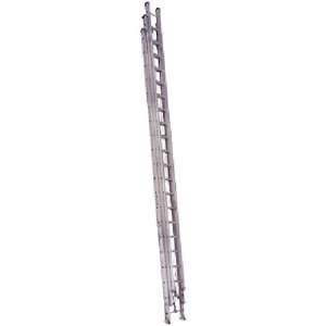   Duty Rating 3 Section Aluminum Round Rung Extension Ladder, 60 Foot