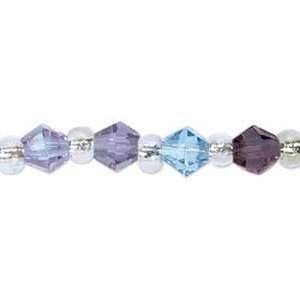   Cut Bicone Strung Glass Beads   14 Inch Strand/Purple: Home & Kitchen