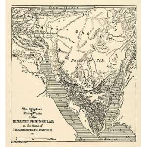  1903 Print Sinai Peninsula Memphite Empire Map Thuillier 