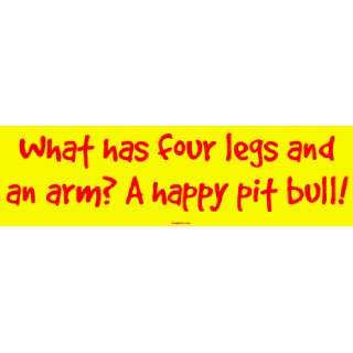   four legs and an arm? A happy pit bull MINIATURE Sticker Automotive