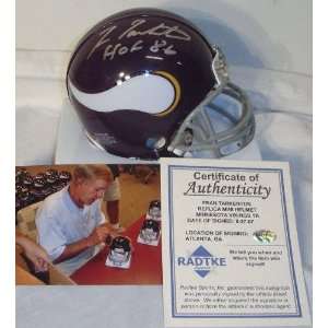  Fran Tarkenton Minnesota Vikings Autographed Mini Helmet 