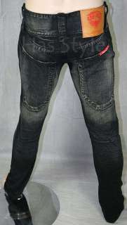 in our  store death or glory jeans bronson black wash knee gusset