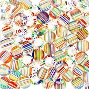  8mm Multi Colored Cane Glass Beads Round: Arts, Crafts 