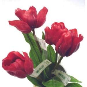  12 Red Small Tulip Spray Silk Flowers: Home & Kitchen