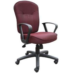  BOSS BURGUNDY FABRIC TASK CHAIR W/ LOOP ARMS   Delivered 