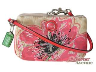 Coach 19029 Poppy Flower Glam Canvas Tote Handbag & Wristlet 47196 