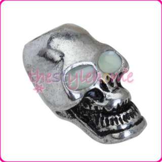 Paracord Knife Lanyard Silver Metal Gothic Skull Bead  
