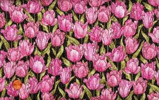 MORNING MIST ROSE COLORED TULIPS QUILT FABRIC  