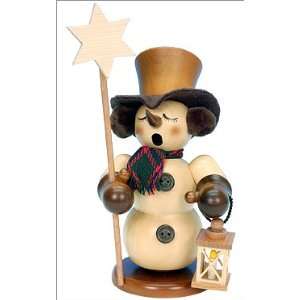 Ulbricht Incense Smoker  Snowman with Star Staff in natural wood 