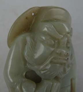 Old Chinese Nephrite Jade Carved Zhong Kui Statue  