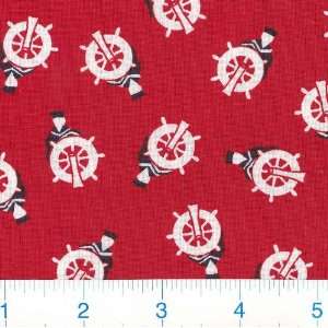  45 Wide Ship Shape   Red Fabric By The Yard Arts 