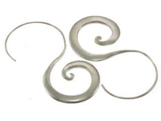 Thai Karen Hill Tribe silver Clear round Hoop earrings  