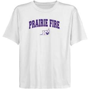   College Prairie Fire Youth White Logo Arch T shirt