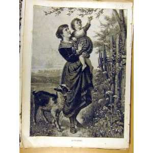   Painting French Print 1886 Art Convoitise Child Lamb: Home & Kitchen