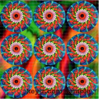 SPINNING BLUE BALLS BLOTTER ART psychedelic perforate  
