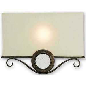   Sconce, Cupertino Finish with Champagne Silk Shade