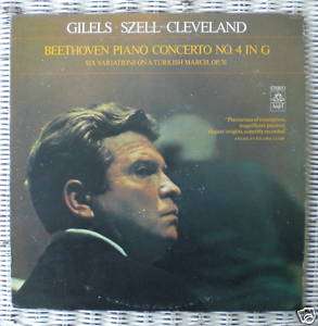 GILELS SZELL LP BEETHOVEN PIANO CONCERTO no 4 in G EXC  