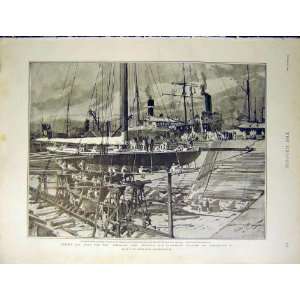  Race Yacht America Challenger Shamrock Old Print 1901 