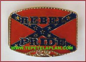 CONFEDERATE REBEL PRIDE REDNECK FLAG SOUTH BELT BUCKLE  