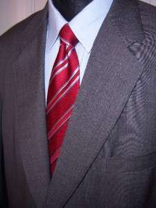 GORGEOUS SAMUELSOHN SB Como SUPER 120 grey w/red check 2btn suit Sz 