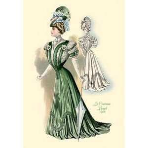  Costume Royal Emerald Gown   12x18 Gallery Wrapped Canvas 