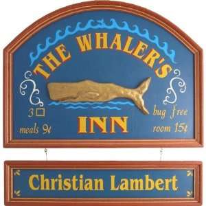  Whalers Inn   3D Gold Painted Whale Framed Personalized 