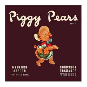   Piggy Pears Metal Sign Country Home Decor Wall Accent