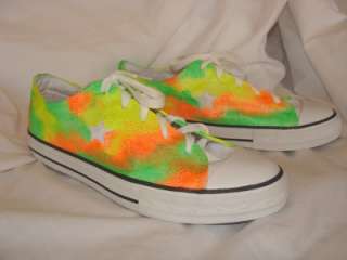 NEW GIRLS HAND PAINTED ONE OF A KIND CONVERSE STAR SHOES SIZE 5  
