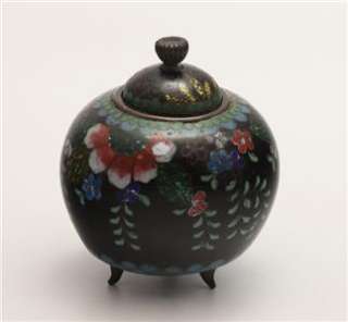 Detailed 19th C Japanese Miniature Covered Pot Meiji Sparkling Ginbari 