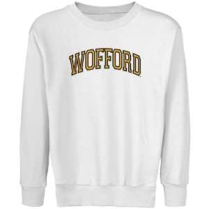  Wofford Terriers Youth White Arch Applique Crew Neck 