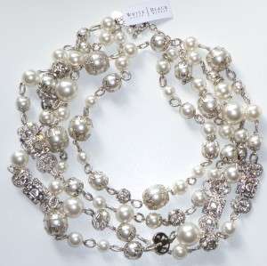 WHITE HOUSE/BLACK MARKET NECKLACE Embellished Pearls & Crystals  