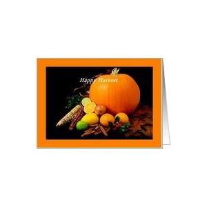  Happy Harvest, pumpkin, fruit & corn Card Health 