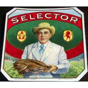  Selector Embossed Outer Cigar Label, 1910s Everything 