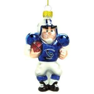 SC Sports 17808 NFL 5.5 Glass Football Player Ornament   Tennessee 
