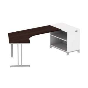  Bush Momentum Left Dog Leg Desk with 30inch Storage, Mocha 