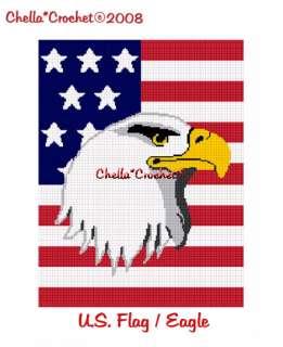   America Flag Bald Eagle American Afghan Crochet Pattern Graph  
