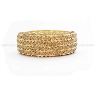 Rhinestone Gold tone Bracelet (3 approx. diameter, Hinge Bracelet)