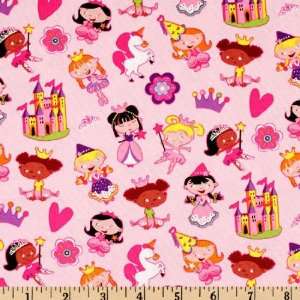  45 Wide Michael Miller Lil Kingdom Pink Fabric By The 