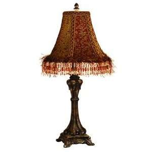  Bronze Table Lamp with Tapestry Shade LP35128: Home 