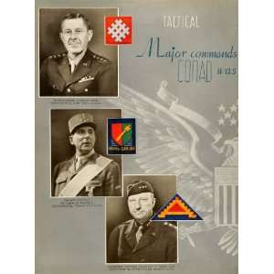 1945 Print Major Jacob Devers Tassigny Patch Insignia Military Wartime 