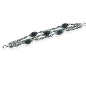 Scott Kay Sterling silver Onyx 3 Strand Bracelet
