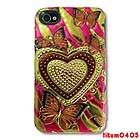 Phone Case iPhone 4 4s 3D Glitz Cover. Love and Butterflies  