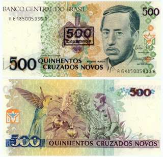 BRAZIL 500 CRUZEIROS ON 500 CRUZADOS NOVOS P 226b 1990  