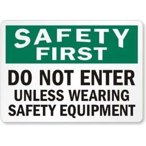   Safety Equipment Laminated Vinyl Sign, 7 x 5 Office Products