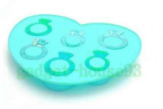 1X Ice Cube Tray Mold Jelly Silicone Love diamond Ring chocolate Maker 