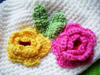 New Baby Cute Crochet Ice Ski Beanie Hat Cap Flower 5cm  