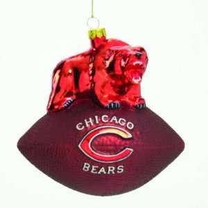 CHICAGO BEARS MASCOT FOOTBALL CHRISTMAS ORNAMENTS (2):  